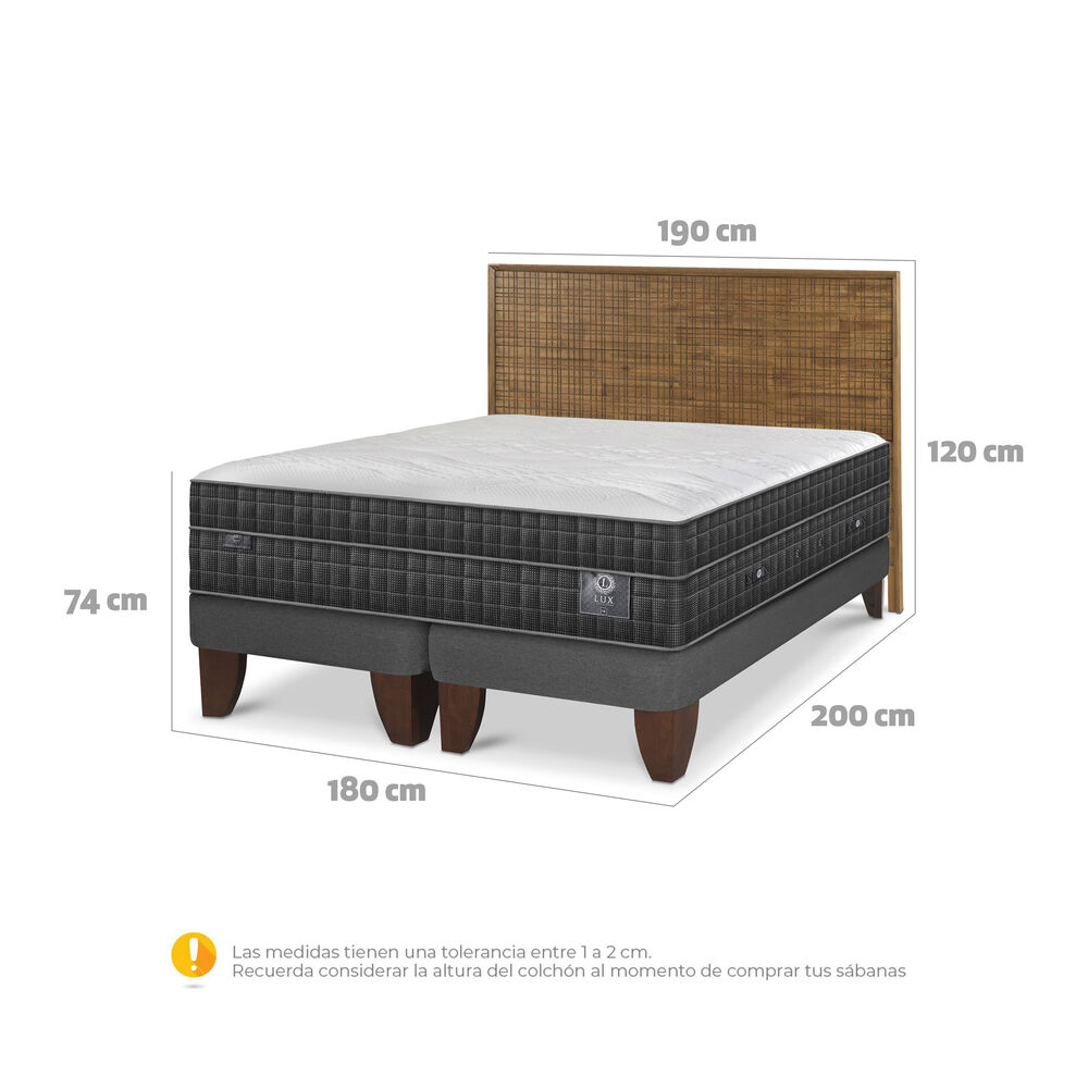 Cama Europea Cic Adria / King / Base Dividida + Respaldo image number 4.0