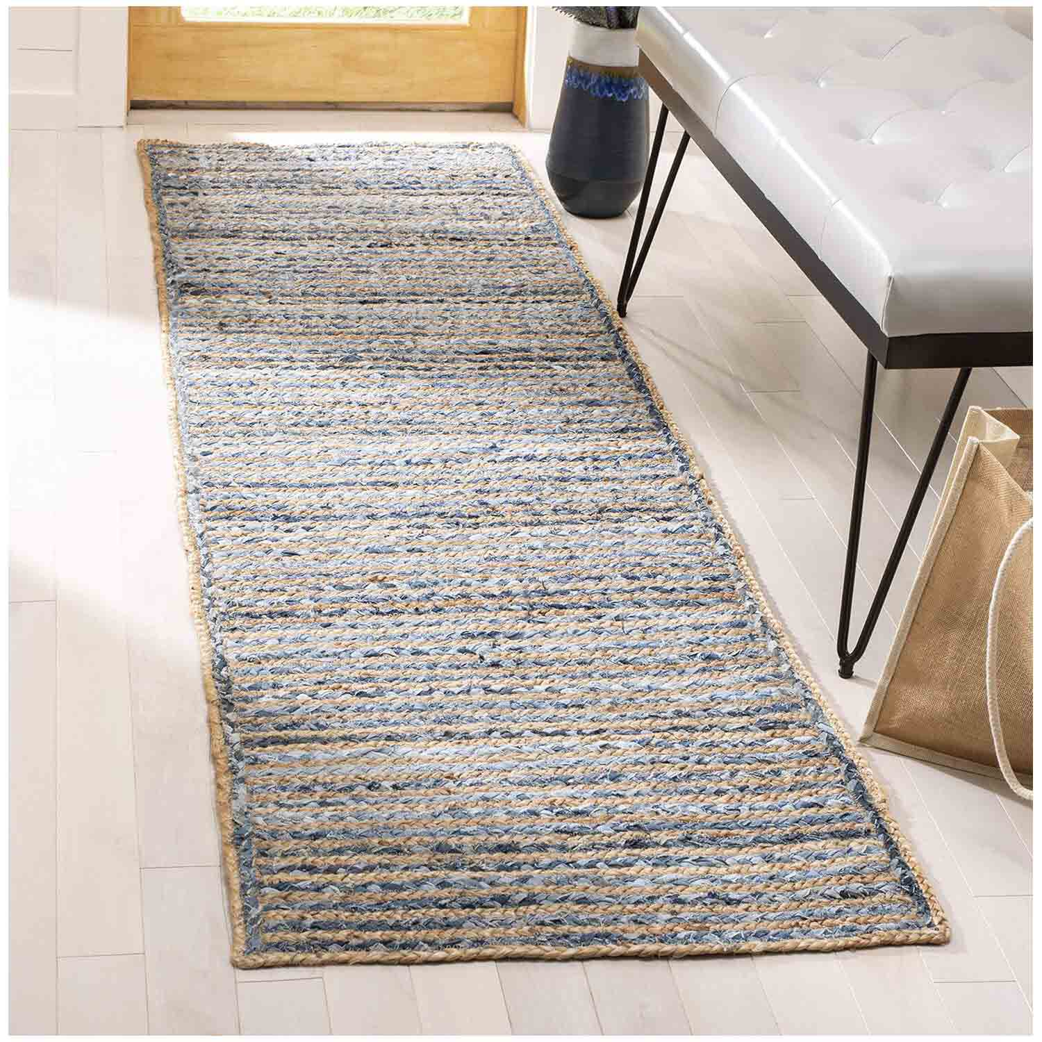 Alfombra De Pasillo Hecha A Mano De Yute De Tejido 60x180 Cm image number 1.0