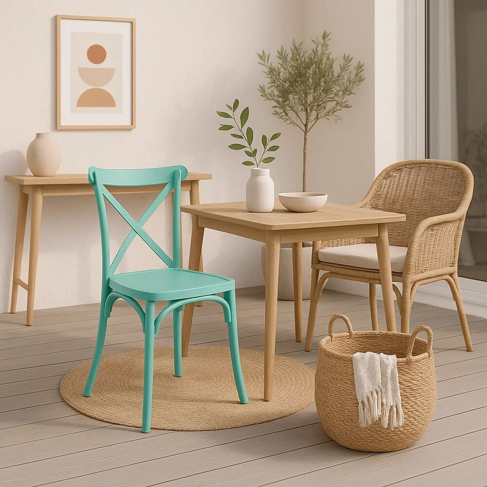 Silla Crossback Danubio De Terraza Exterior O Comedor - Menta image number 2.0