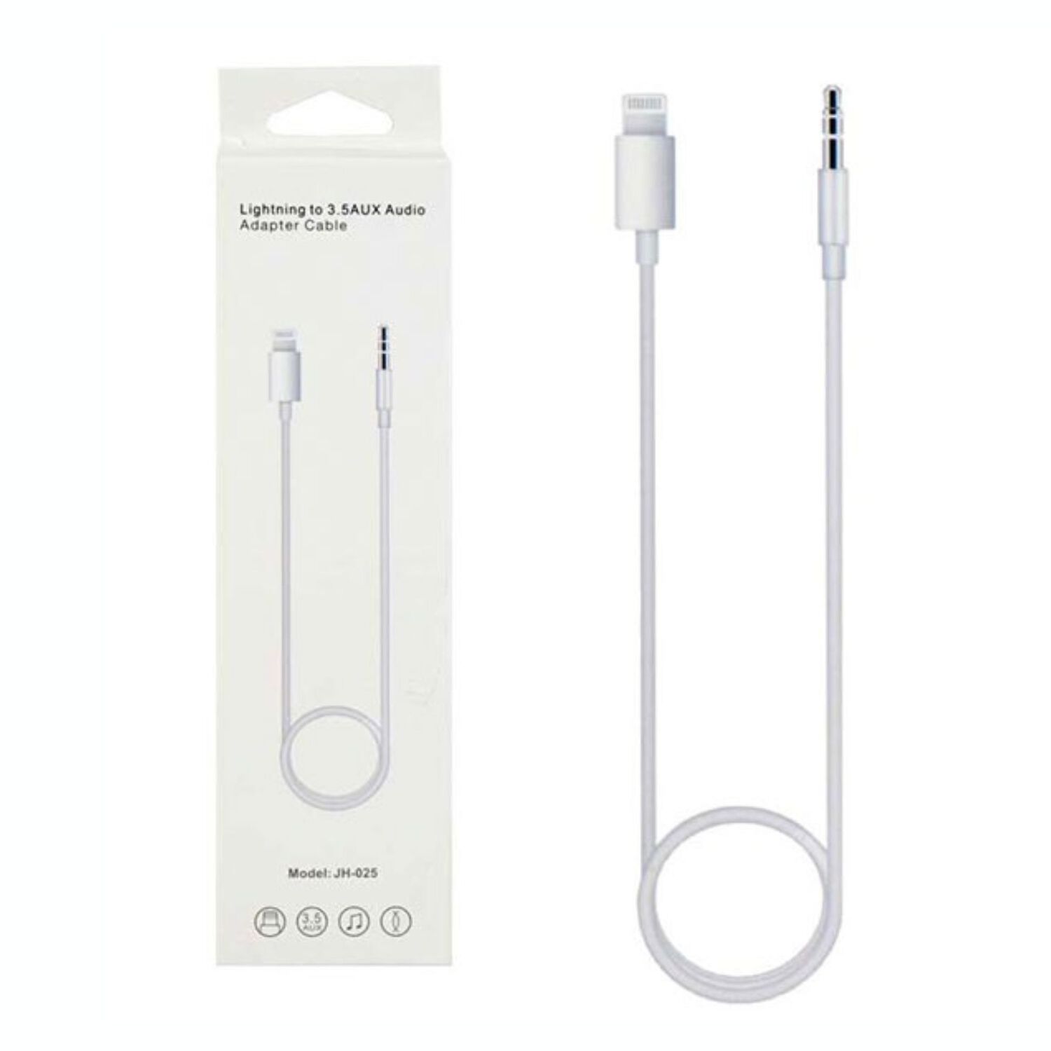 Cable Compatible Iphone Auxiliar 3,5 A Lightning Blanco image number 3.0