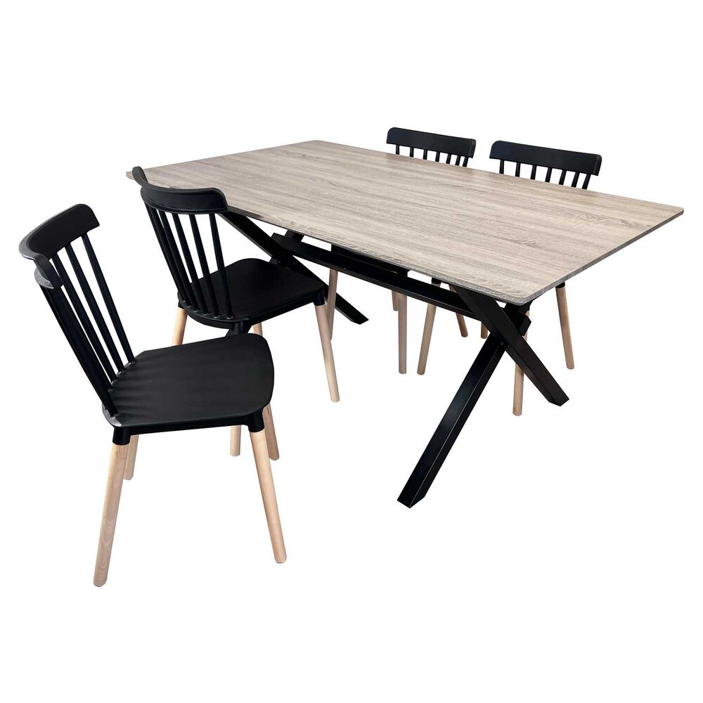 Juego De Comedor Vermontt 4 Sillas Windsor Negras image number 3.0