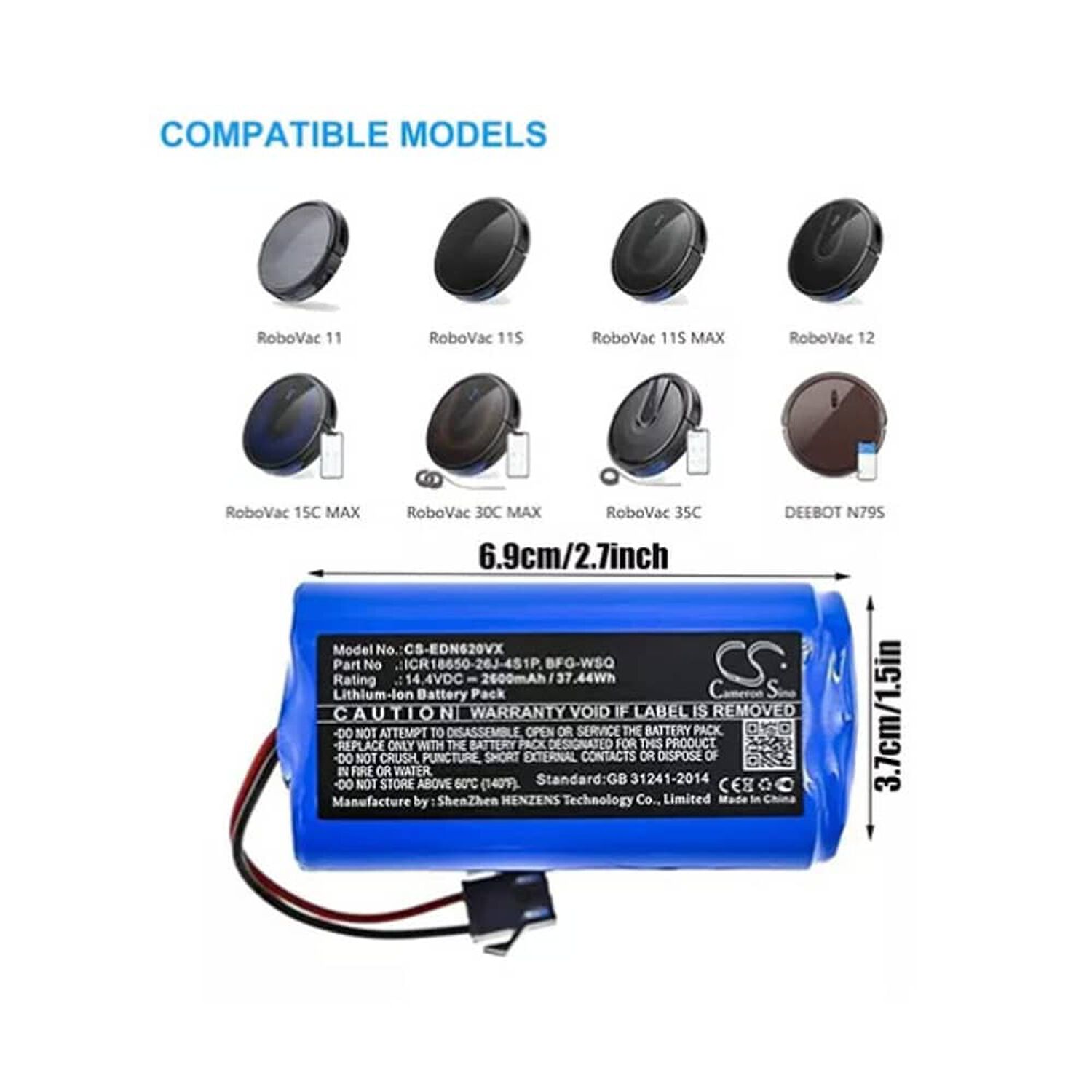 Bater&iacute;a Repuesto Para Eufy Robovac 11s 12 15c/s 30 30c35 image number 1.0