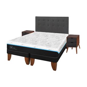 Cama Europea Cic Green Infinity / King / Base Dividida + Set De Maderas
