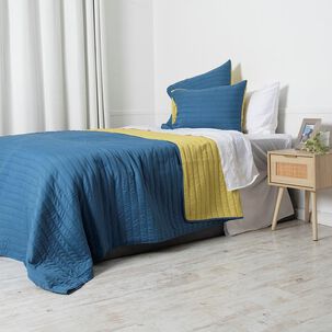 Quilt Toledo 2 P Azul-amarillo