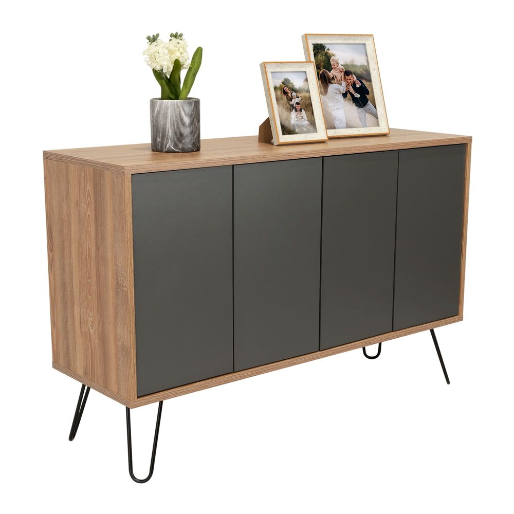 Arrimo Con 4 Puertas Y 4 Repisas Fm-001a - Caf&eacute; Claro Y Plomo image number 2.0