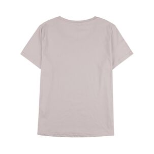 Polera Lisa Con Estampado Frontal Manga Corta Cuello Redondo Mujer Geeps