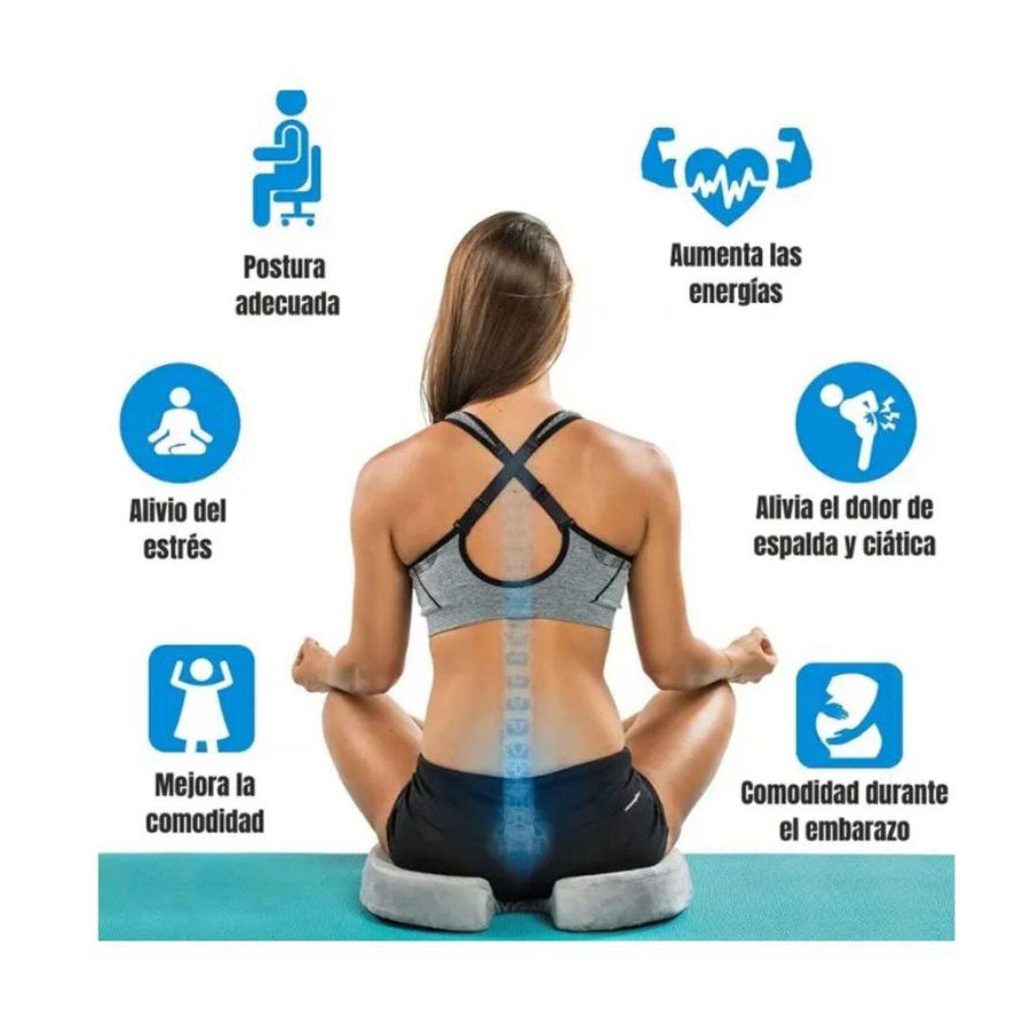Coj&iacute;n Ergon&oacute;mico De Masaje Con Calefacci&oacute;n Para Asiento image number 2.0