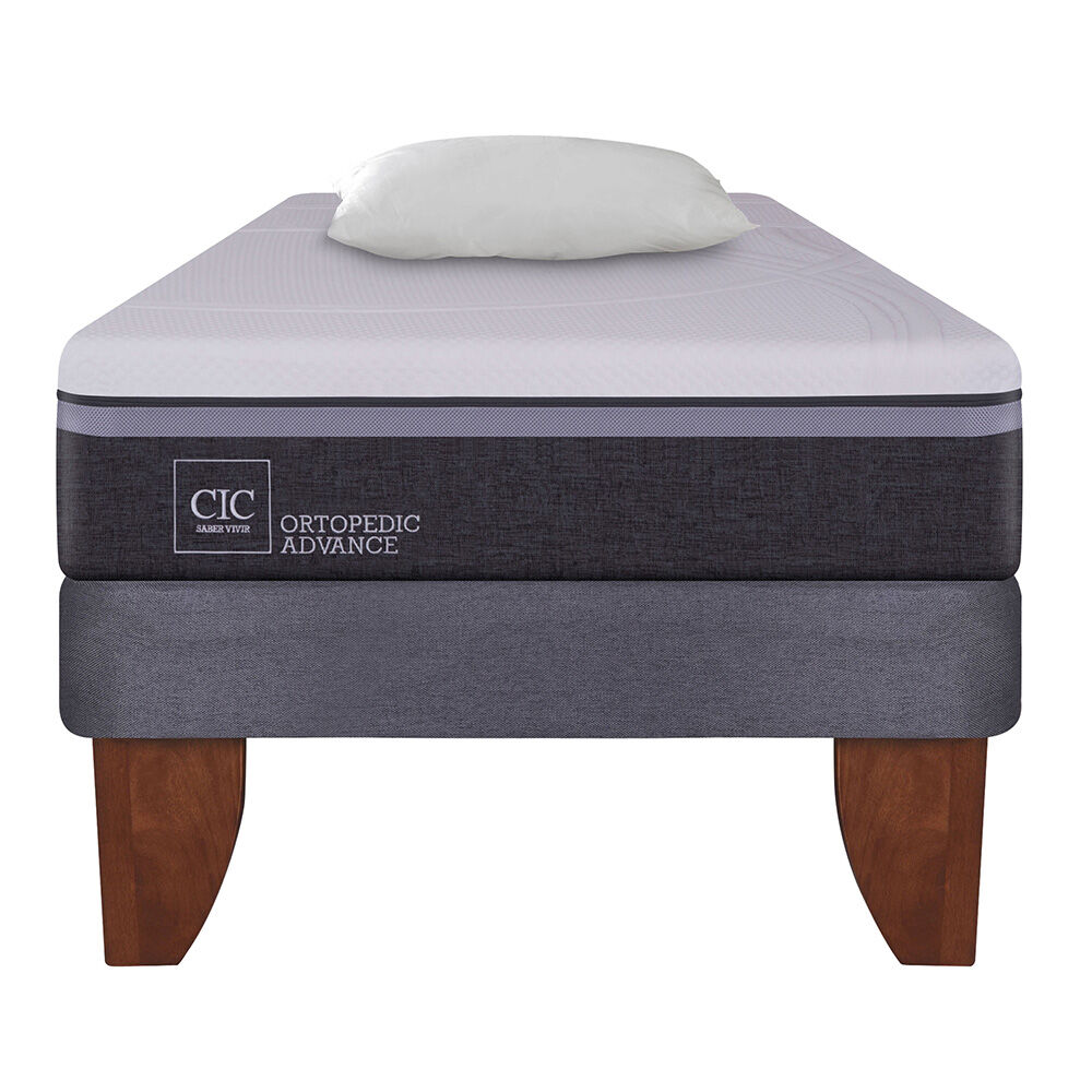 Cama Europea Cic Ortopedic Advance / 1.5 Plazas / Base Normal + Almohadas image number 0.0