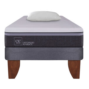 Cama Europea Cic Ortopedic Advance / 1.5 Plazas / Base Normal + Almohadas