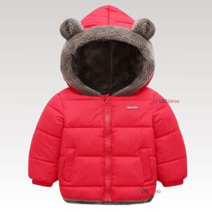 Parka Con Capucha Manga Larga Unicolor Ni&ntilde;o Y Ni&ntilde;a Jump Kids Red