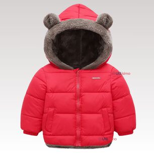 Parka Con Capucha Manga Larga Unicolor Ni&ntilde;o Y Ni&ntilde;a Jump Kids Red