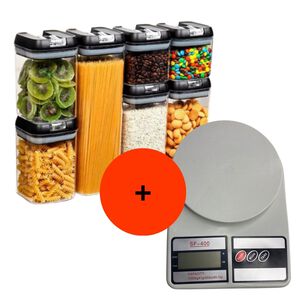 Set 14 Contenedores + Balanza Digital Bascula Gramera Cocina