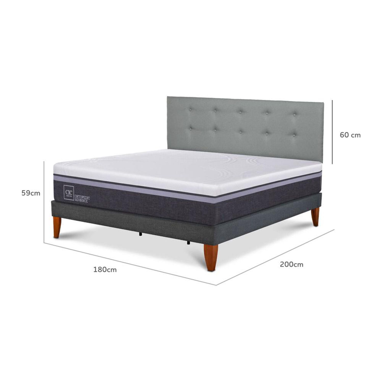 Cama Europea Cic Ortopedic Advance / King / Base Normal + Respaldo image number 7.0