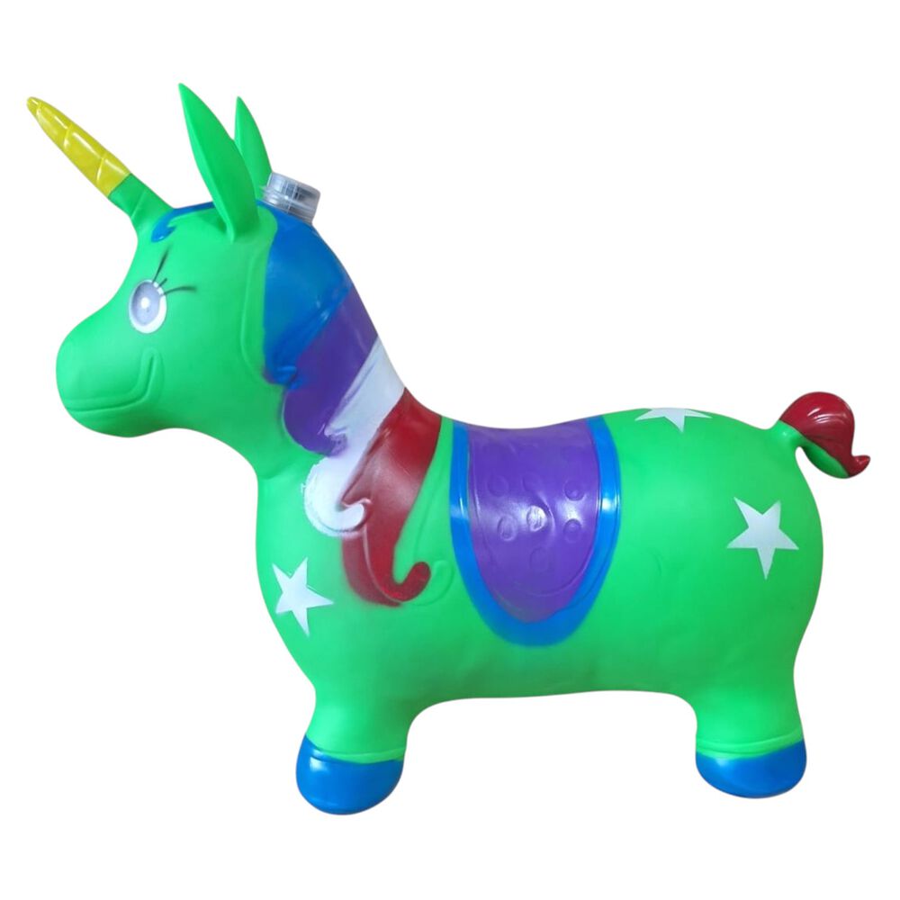 Unicornio Saltarín Inflable Con Sonido Verde image number 4.0