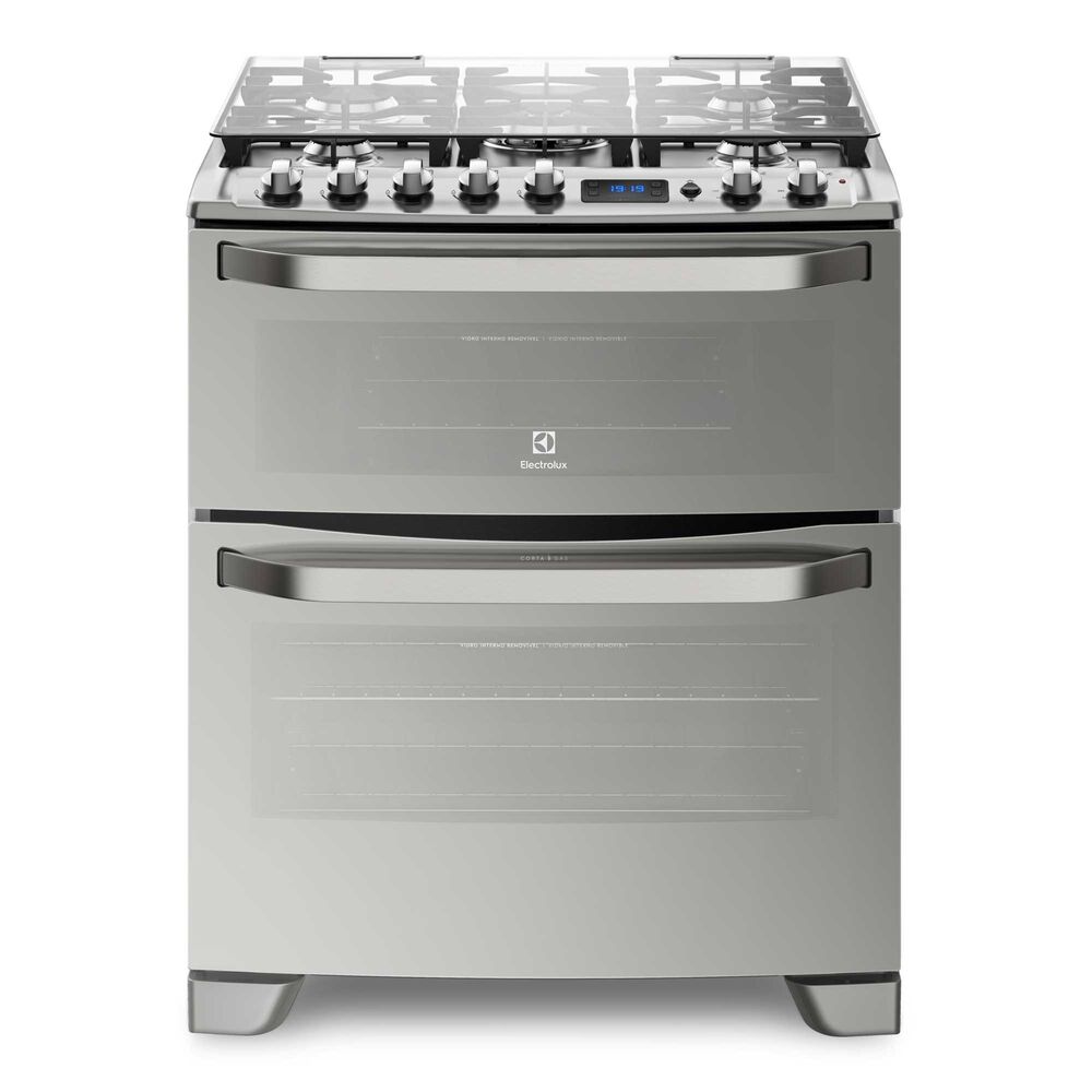 Cocina A Gas 5 Platos Doble Horno Timer Digital 76dxa Inox image number 0.0