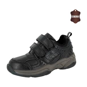 Zapatilla Escolar De Cuero Calar Negro Uns