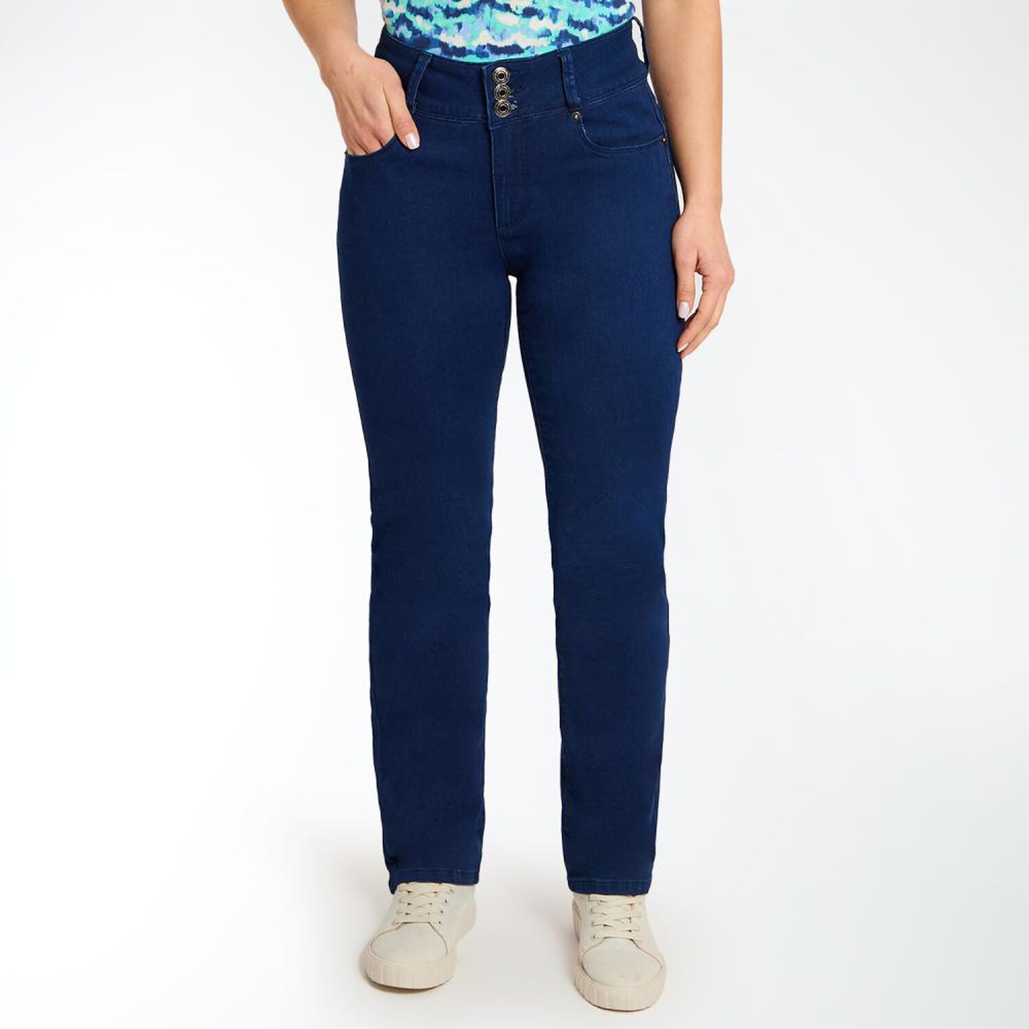 Jeans Tiro Alto Push Up Mujer Geeps image number 0.0