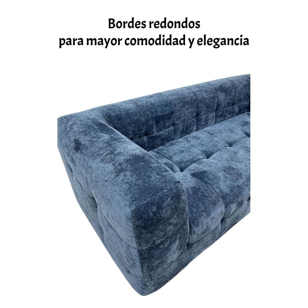 Sof&aacute; Comprimido Tela De Pana 200x90cm K30 Azul image number 3.0