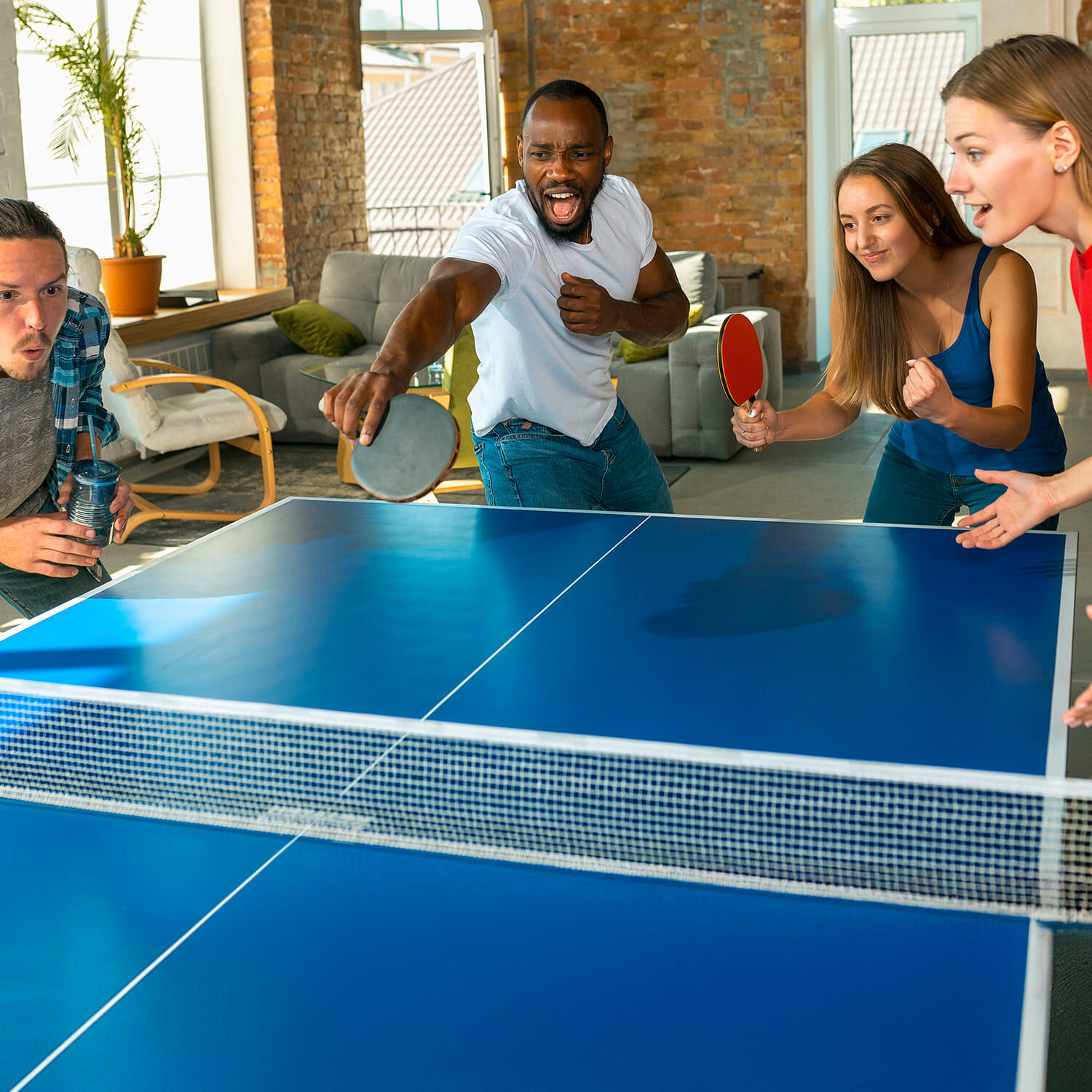 Mesa De Ping Pong Plegable Azul image number 1.0