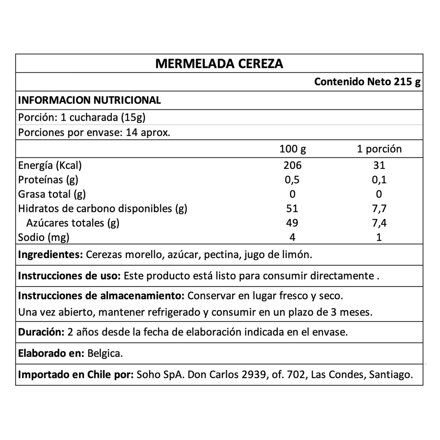 Mermelada De Guinda Morello Belberry 1 X 215 Gr image number 3.0