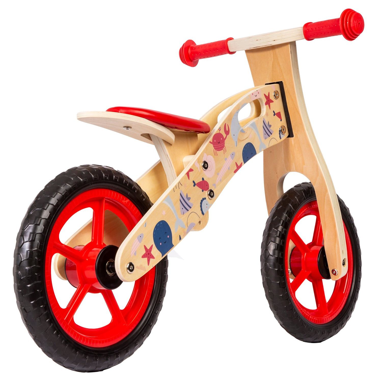 Bicicleta De Equilibrio Aprendizaje Madera Oc&eacute;ano Rojo Bebesit image number 3.0
