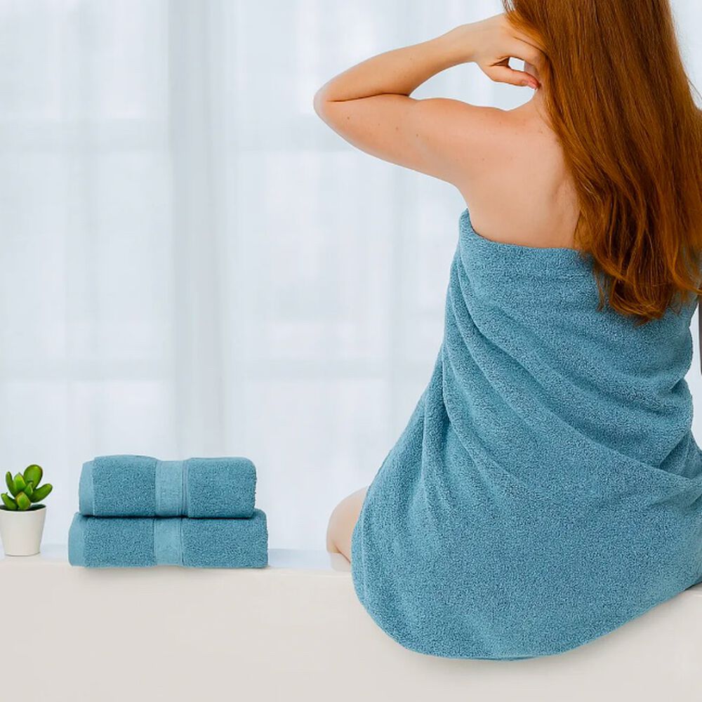 Pack 3 Toallas 100% Algodon Celeste image number 4.0