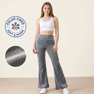 Calza Pantal&oacute;n Palazzo Polar Con Chiporro Ni&ntilde;a Juvenil Elasticada T&eacute;rmica Melange