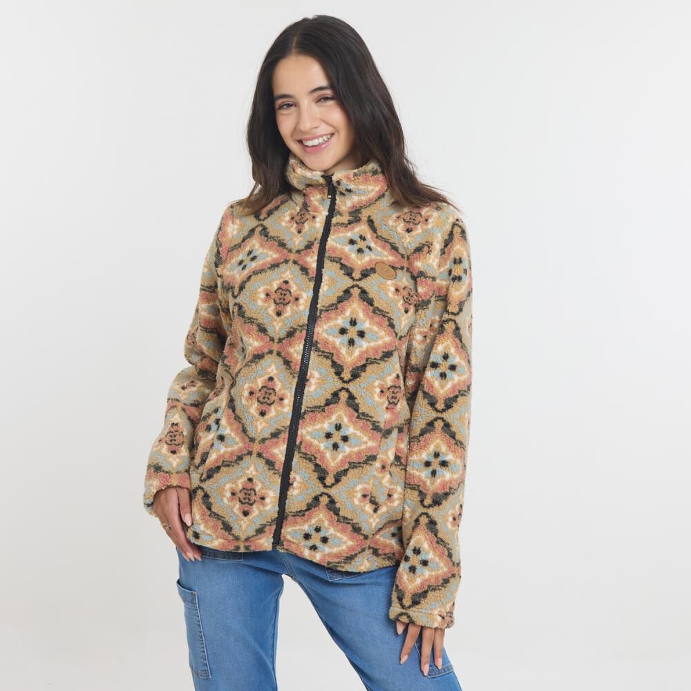 Polerón Full Print Regular Cuello Alto Medio Cierre Mujer Ocean Pacific image number 2.0