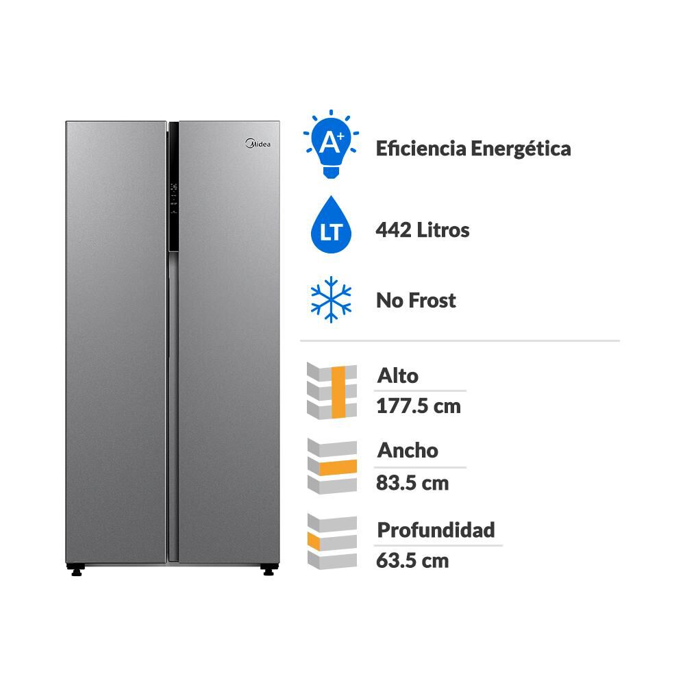 Refrigerador Side By Side Midea MDRS619FGE50 / No Frost / 442 Litros / A+ image number 1.0