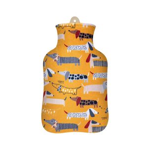 Guatero Thermicachile 1lt Dibujo Salchichas Fondo Mostaza