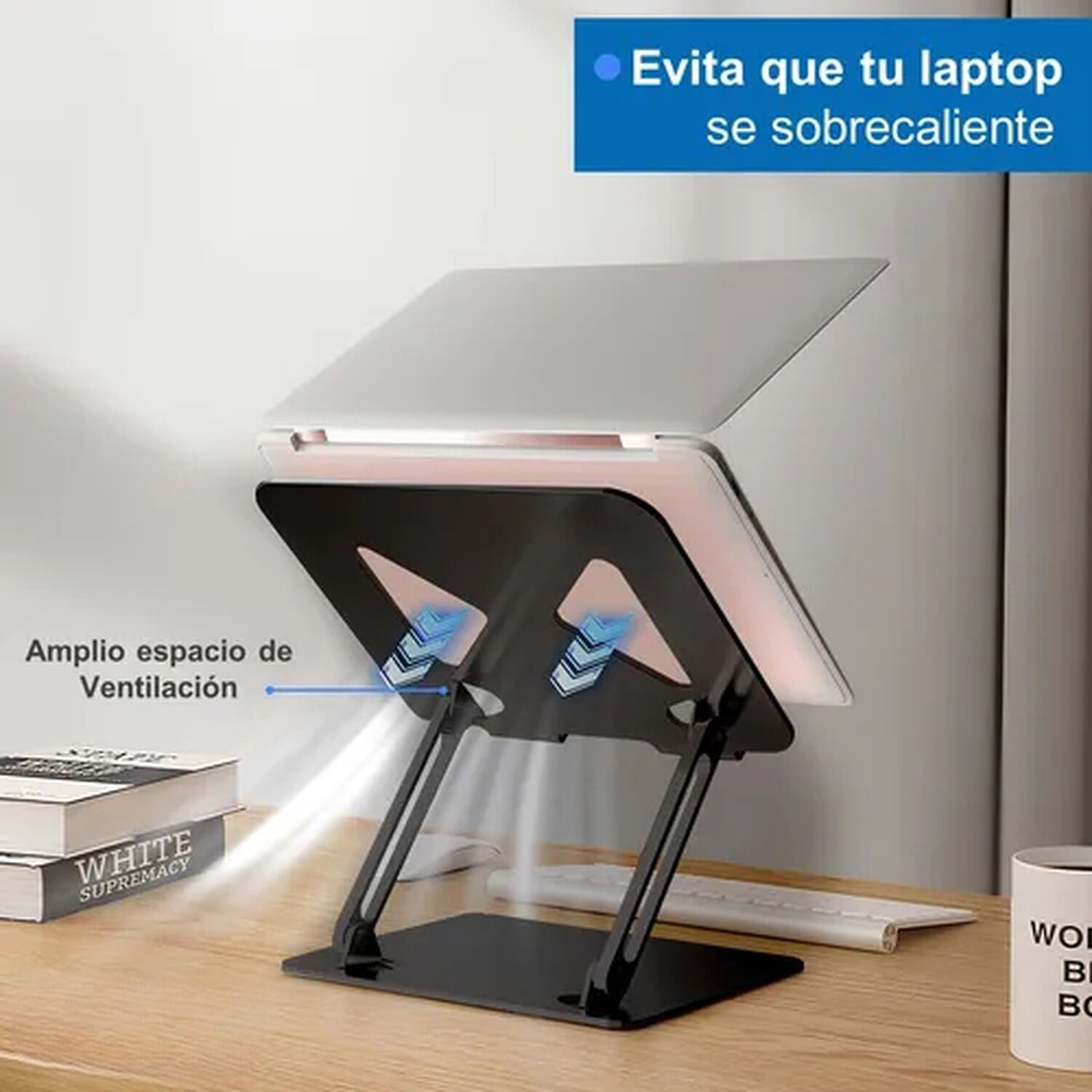 Soporte Base Elevador Notebook Computadora Portatil Plegable image number 5.0
