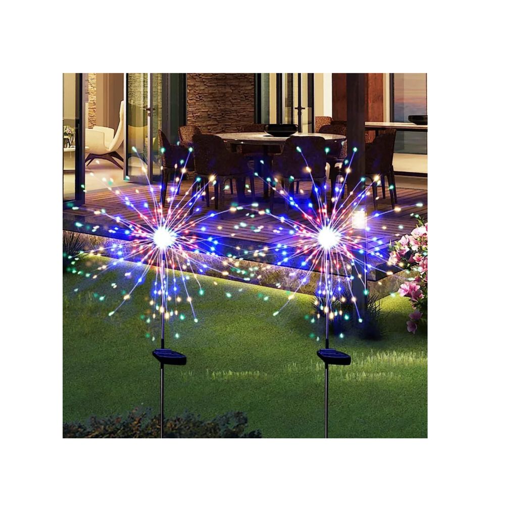 Pack X2 Luces Multicolor Solares Micro Led Fuego Artificial image number 1.0