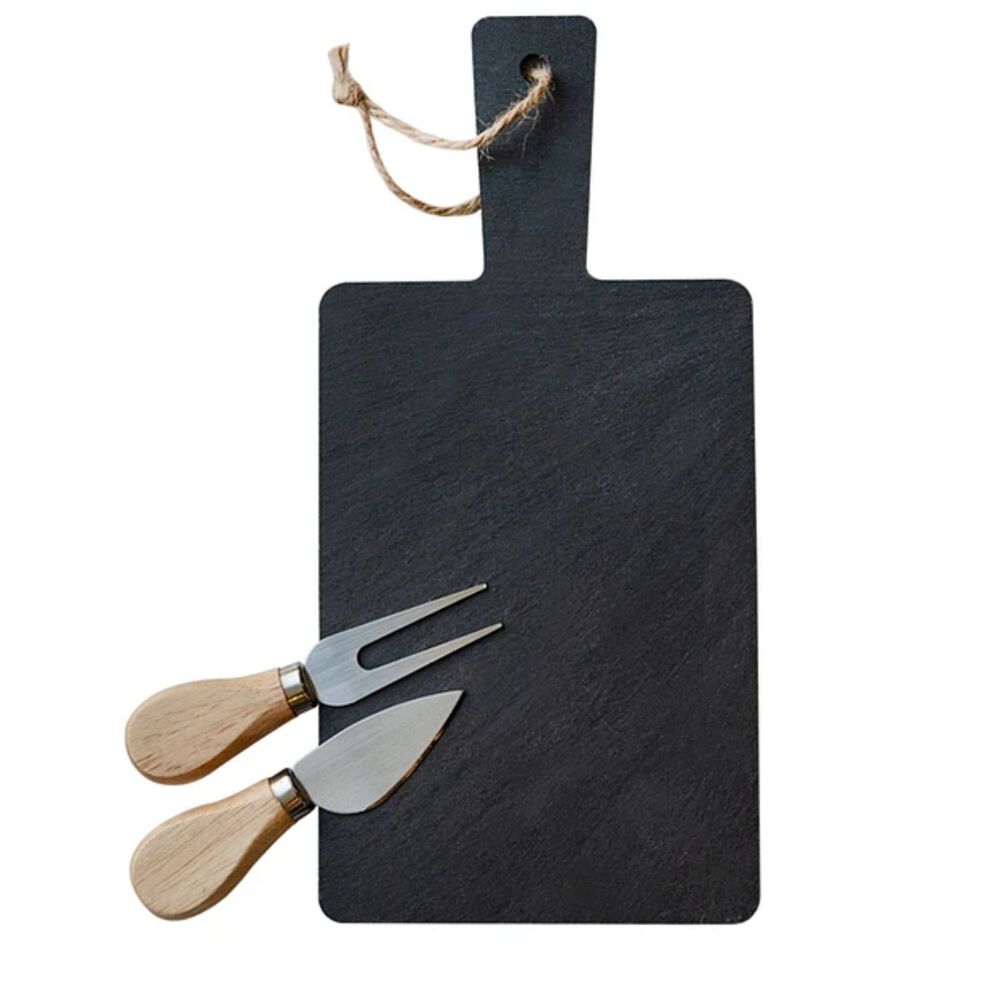 Set Aperitivo 3 Piezas Tabla 28x14cm Piedra Pizarra Wayu Cocina image number 0.0