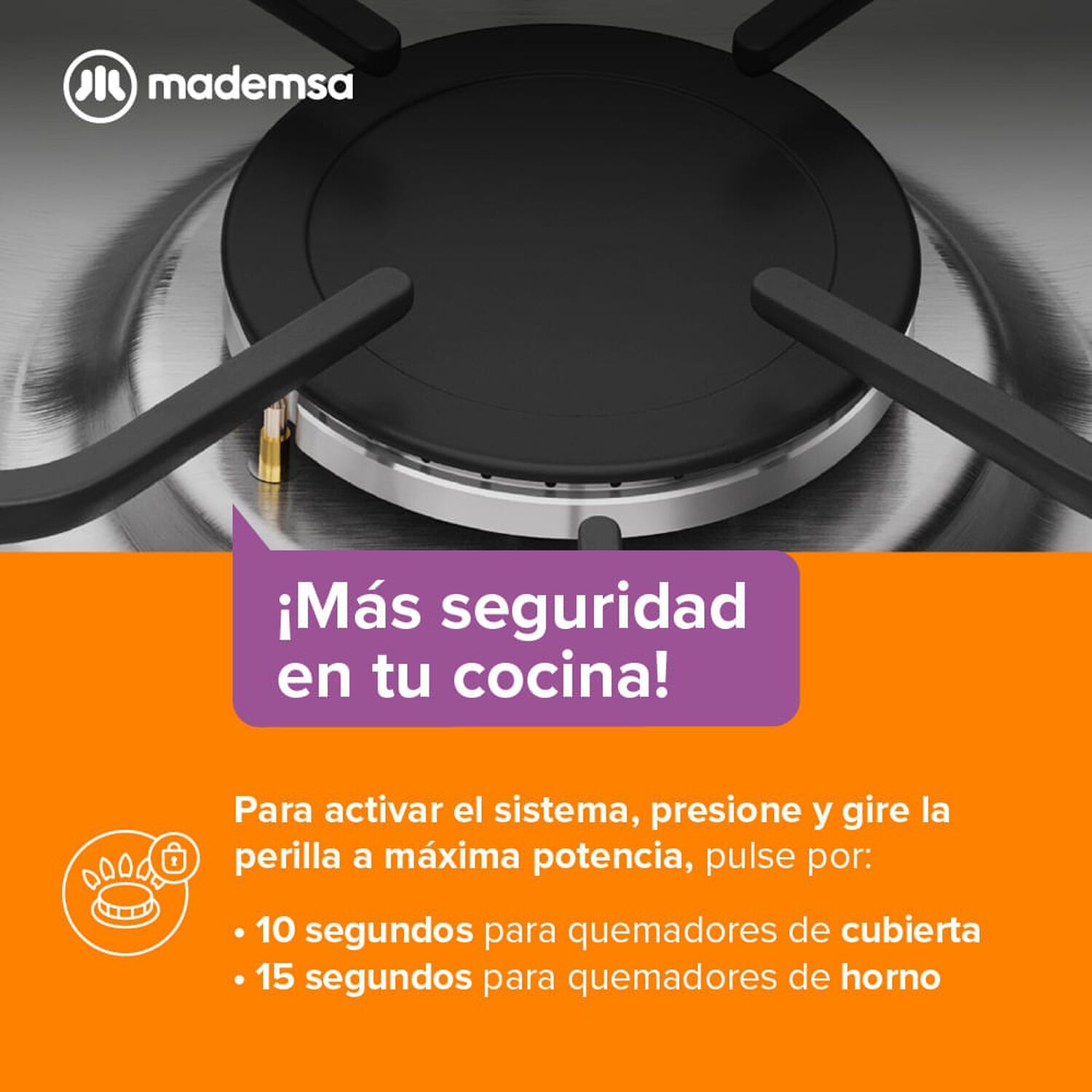Cocina A Gas 6 Platos Mademsa Quemadores Laterales M 820 T image number 7.0