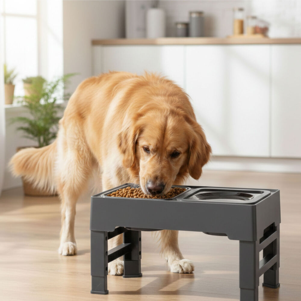 Plato Comedero Bebedero Antiderrame Ajustable Para Mascotas image number 4.0