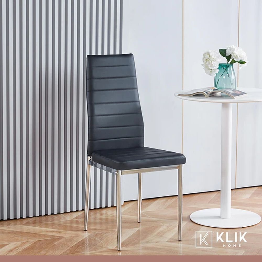 Comedor Mesa De Vidrio Rectangular 120x80 + 6 Sillas Dining Liana Acolchadas - Negras image number 7.0