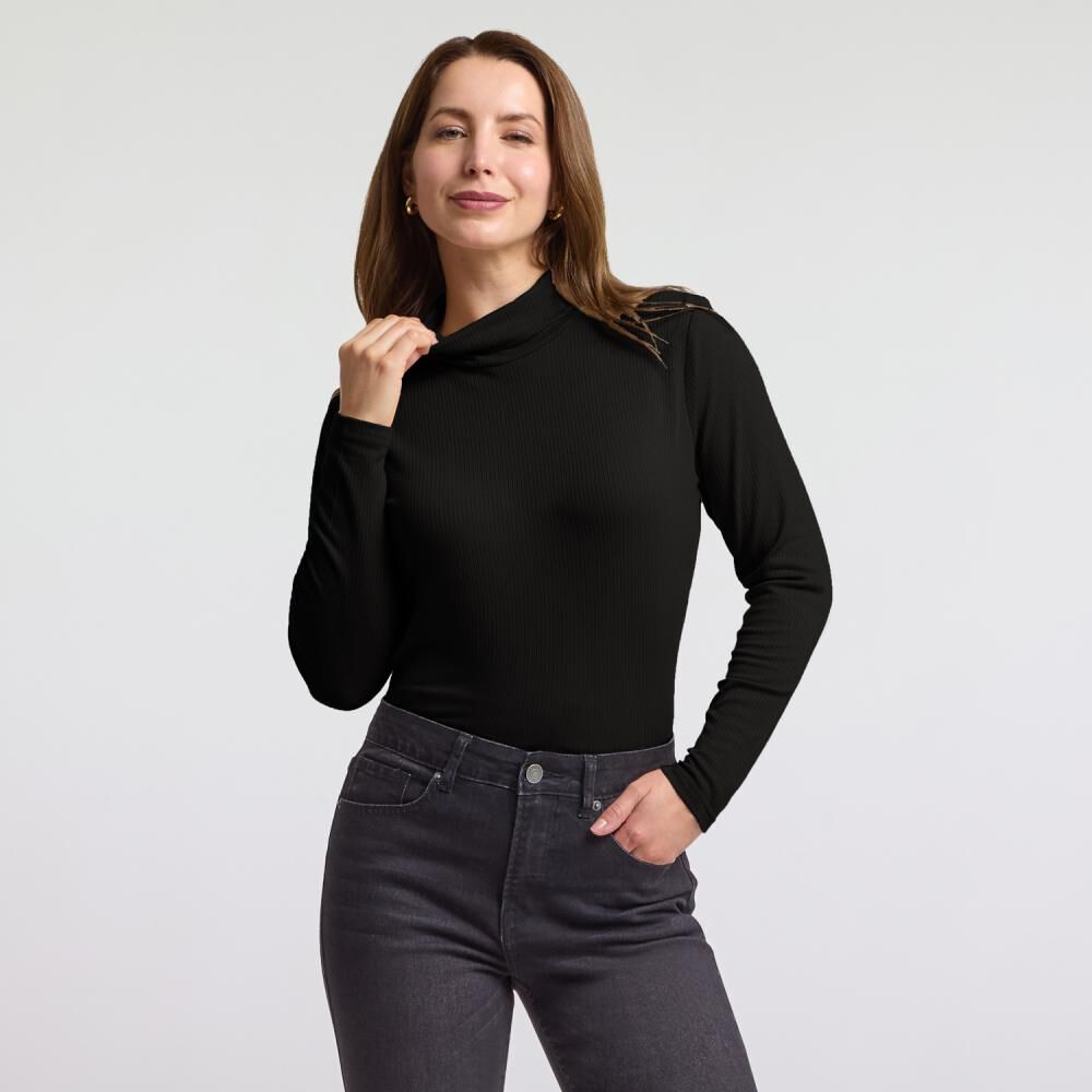 Polera Rib Manga Larga Cuello Beatle Mujer Geeps image number 0.0