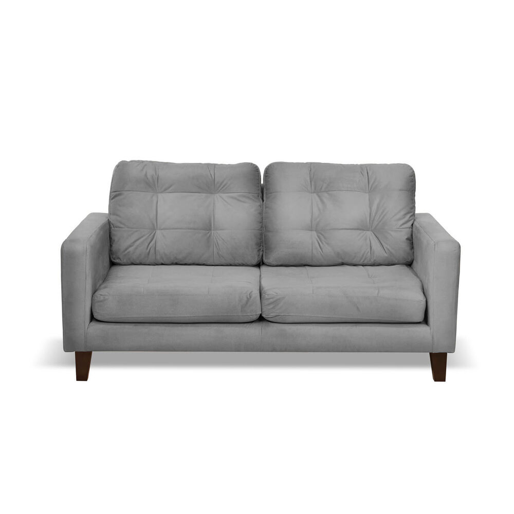 Sofa Napoles 2 Cuerpos Tela Velvet Gris image number 0.0