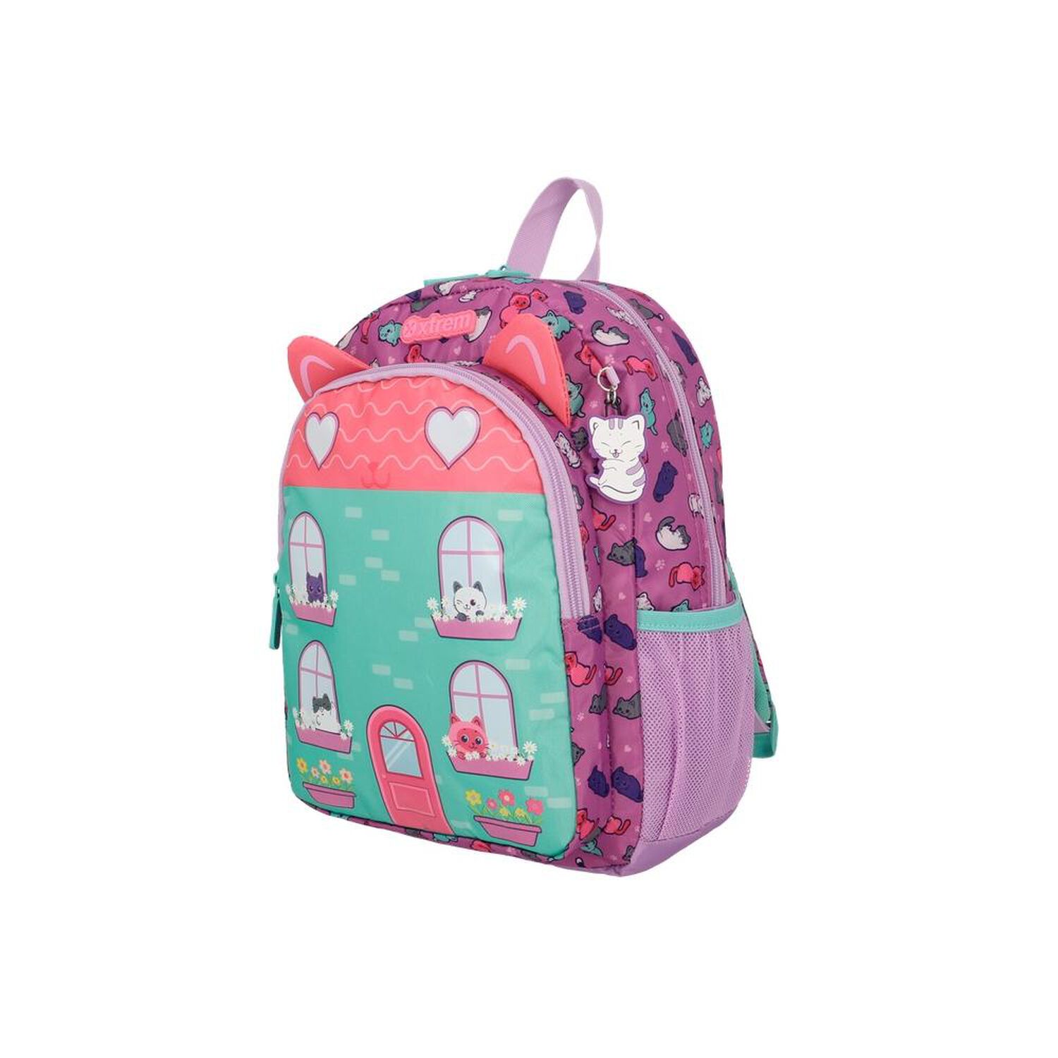 Mochila Xtrem Kinder 6xt Gatos Morado image number 1.0