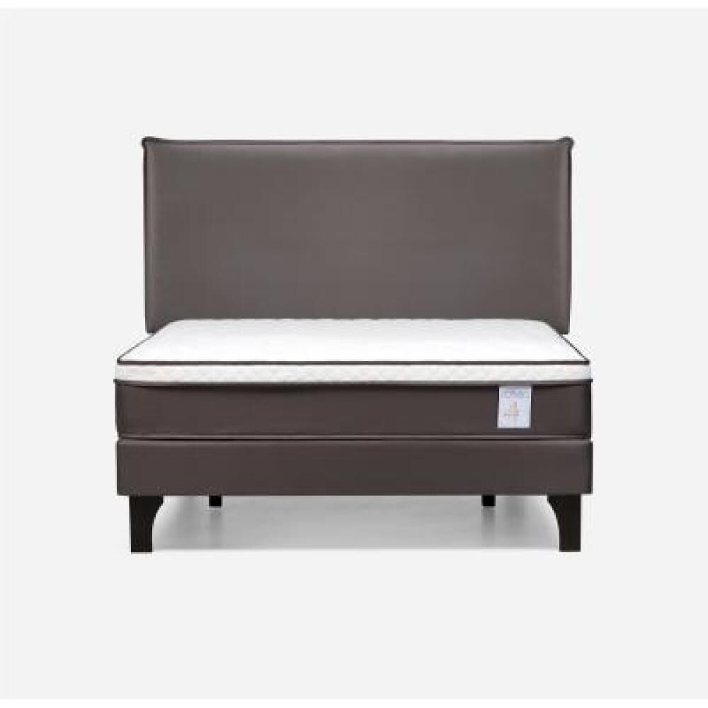 Cama Europea Rosen New Style 4 Plus / 2 Plazas / Base Normal  + Respaldo Maurice Chocolate image number 7.0