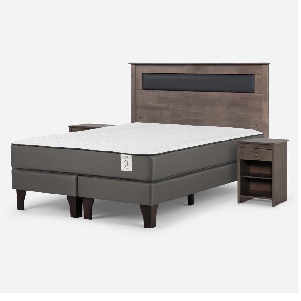 Cama Europea Rosen New Style 2 Plus / 2 Plazas / Base Dividida + Set De Maderas image number 1.0