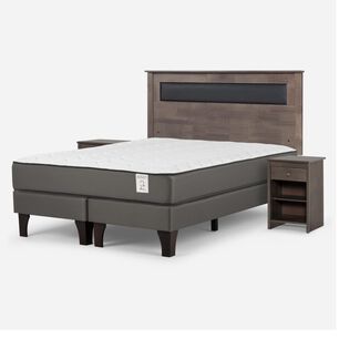 Cama Europea Rosen New Style 2 Plus / 2 Plazas / Base Dividida + Set De Maderas