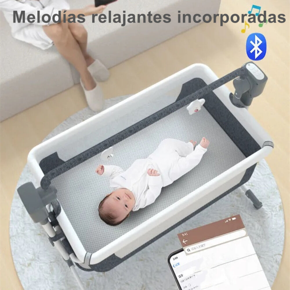 Cuna Colecho Mecedora Eléctrica Verde Lubabycas image number 2.0