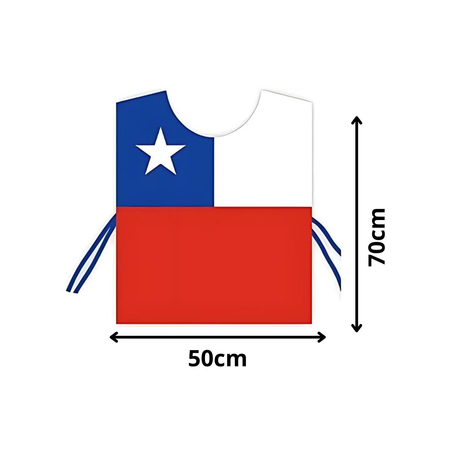 Pechera Dise&ntilde;o Bandera Chilena 50x70cm Para Asado Cocina image number 2.0