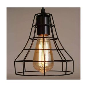 Lampara Jaula De Hierro Colgante + Ampolleta Led Vintage