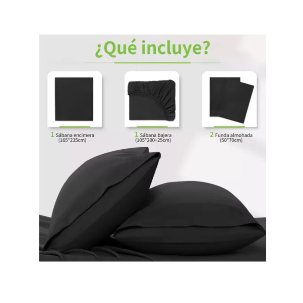 Juego De Sábana 200 Hilos 2 Plazas 4 Piezas Variedad Colores image number 10.0