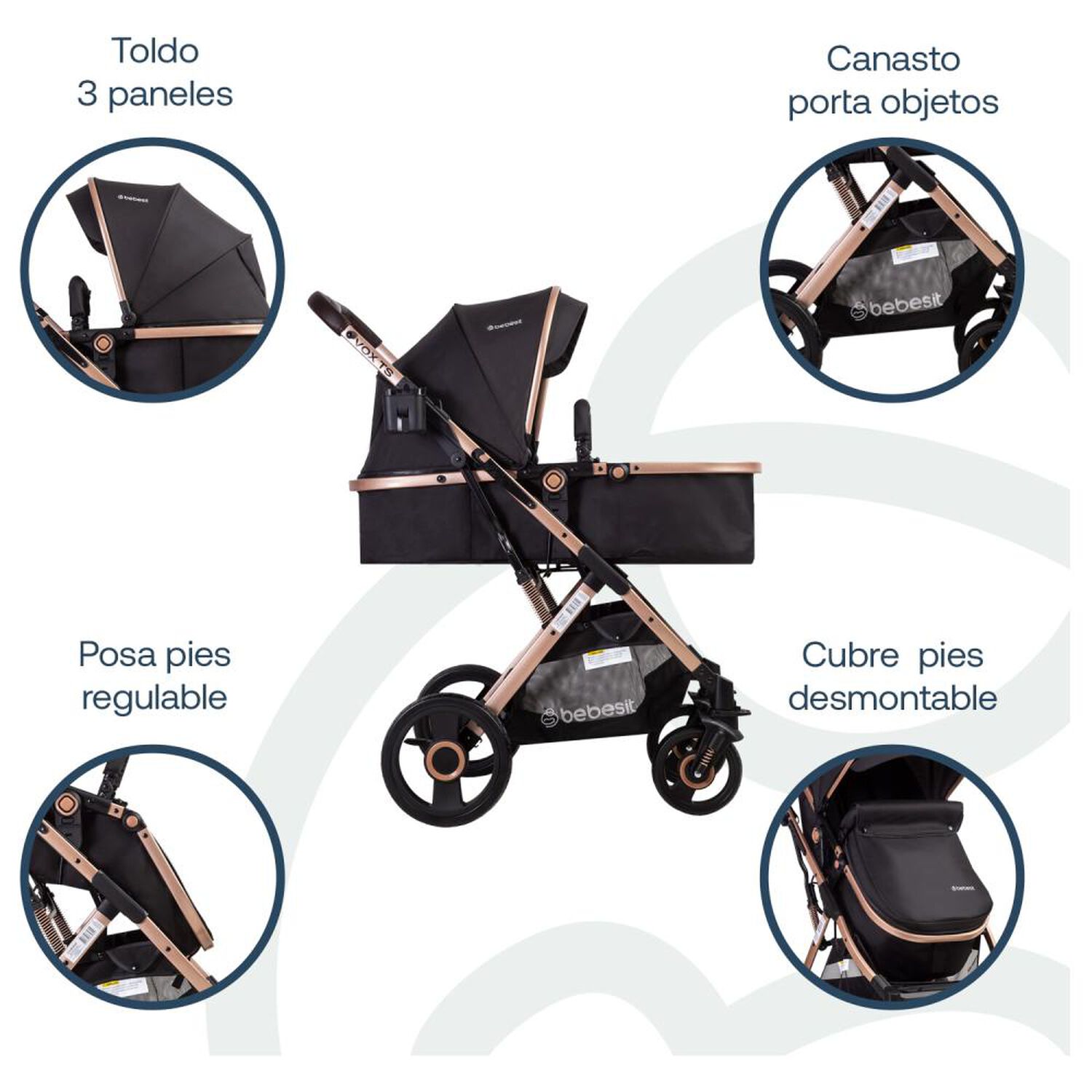 Coche Cuna Travel System Bebesit Vox Gold image number 4.0