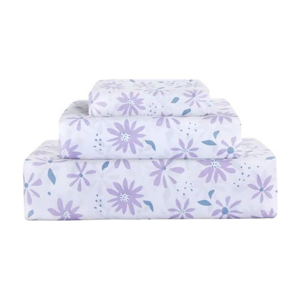 Sabana Andes Microfibra Estampada Hoja Lila 1.5 Plaza image number 2.0