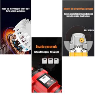 Esmeril Inal&aacute;mbrico Con 2 Bater&iacute;as 21v E01