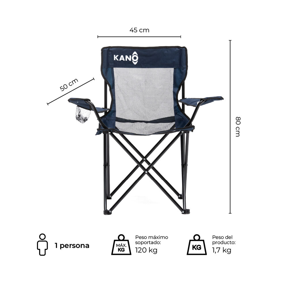 Silla Plegable Para Camping Kano Licanray Respirable Liviana image number 2.0